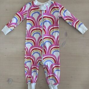 Hanna Andersson Pink and Yellow Rainbow Footie